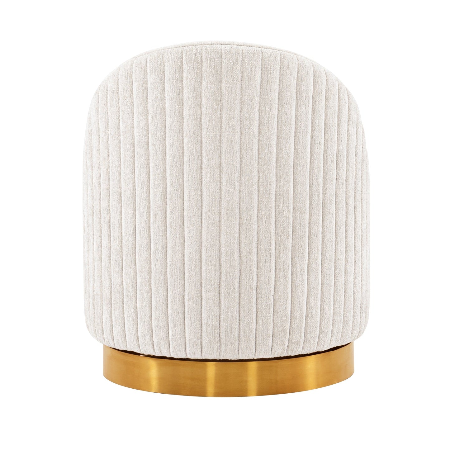 Pumpkin Swivel Chenille Accent Chair - Cream/Gold - Couch Potato