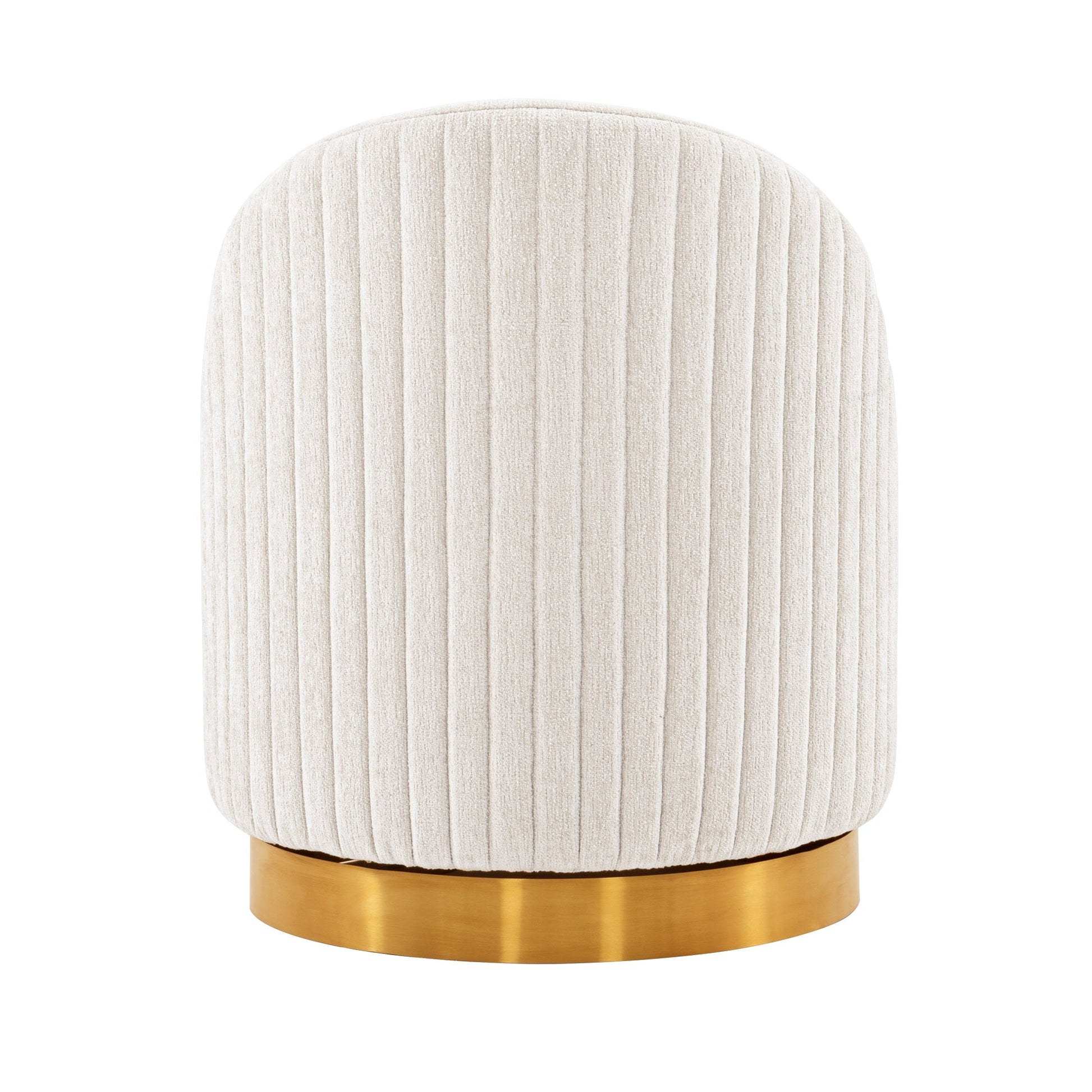 Pumpkin Swivel Chenille Accent Chair - Cream/Gold - Couch Potato