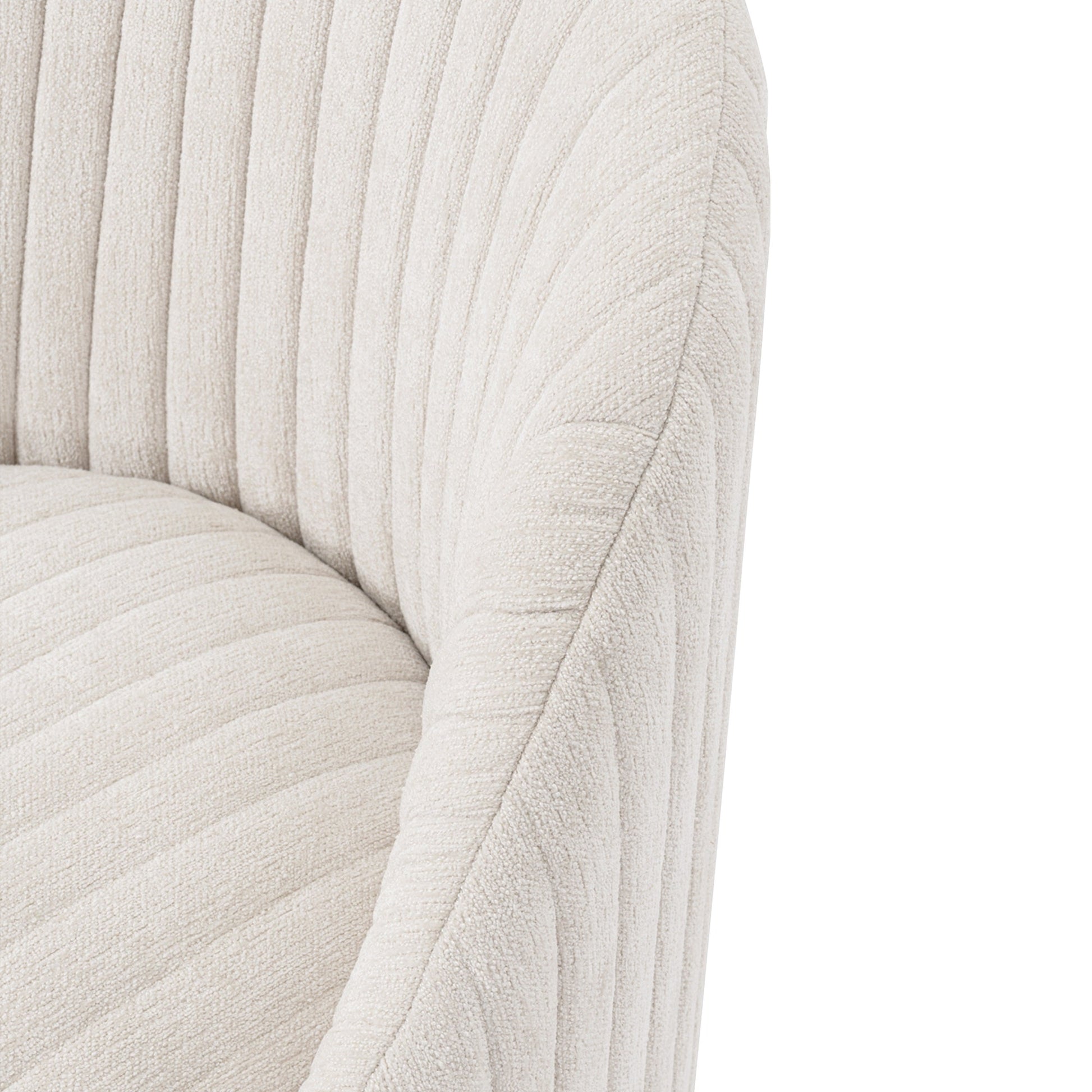 Pumpkin Swivel Chenille Accent Chair - Cream/Gold - Couch Potato