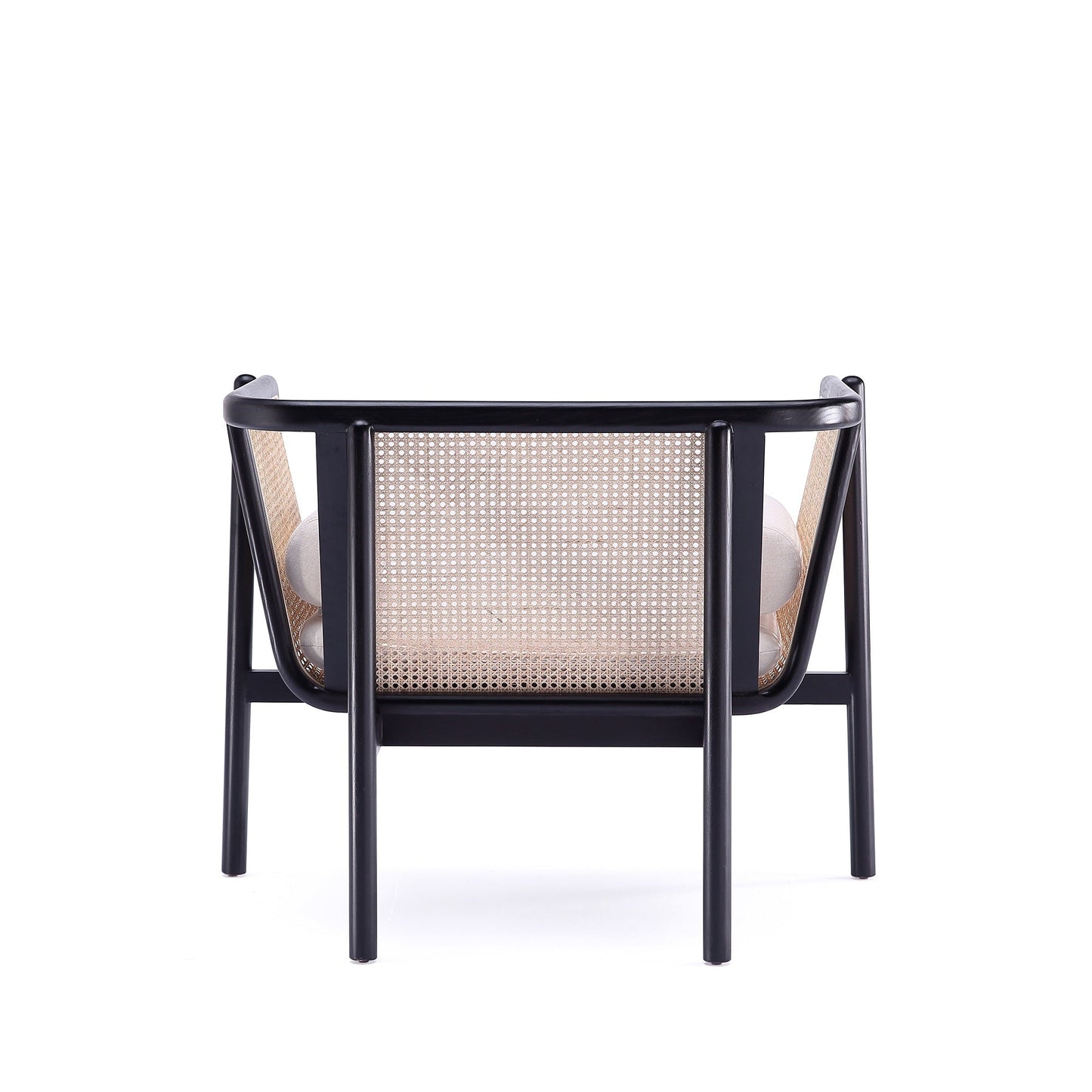 Tulum Natural Cane Accent Chair - Black/Cream - Couch Potato