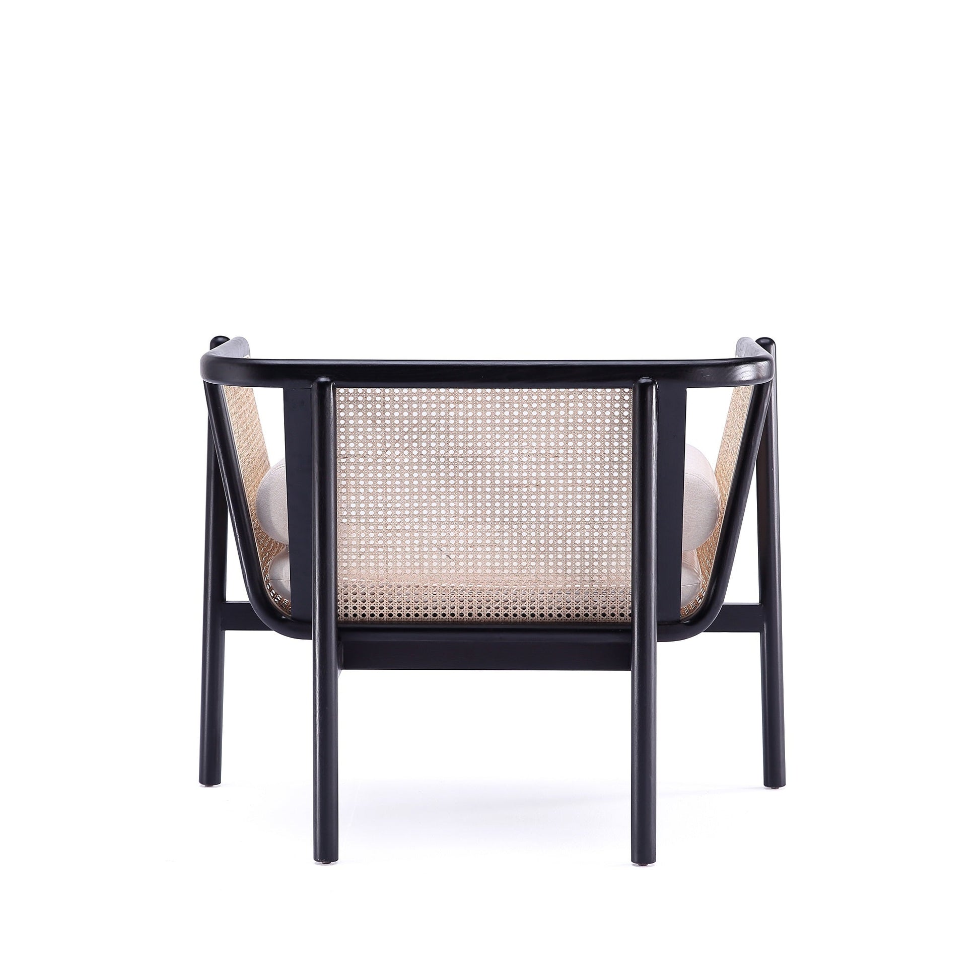 Tulum Natural Cane Accent Chair - Black/Cream - Couch Potato