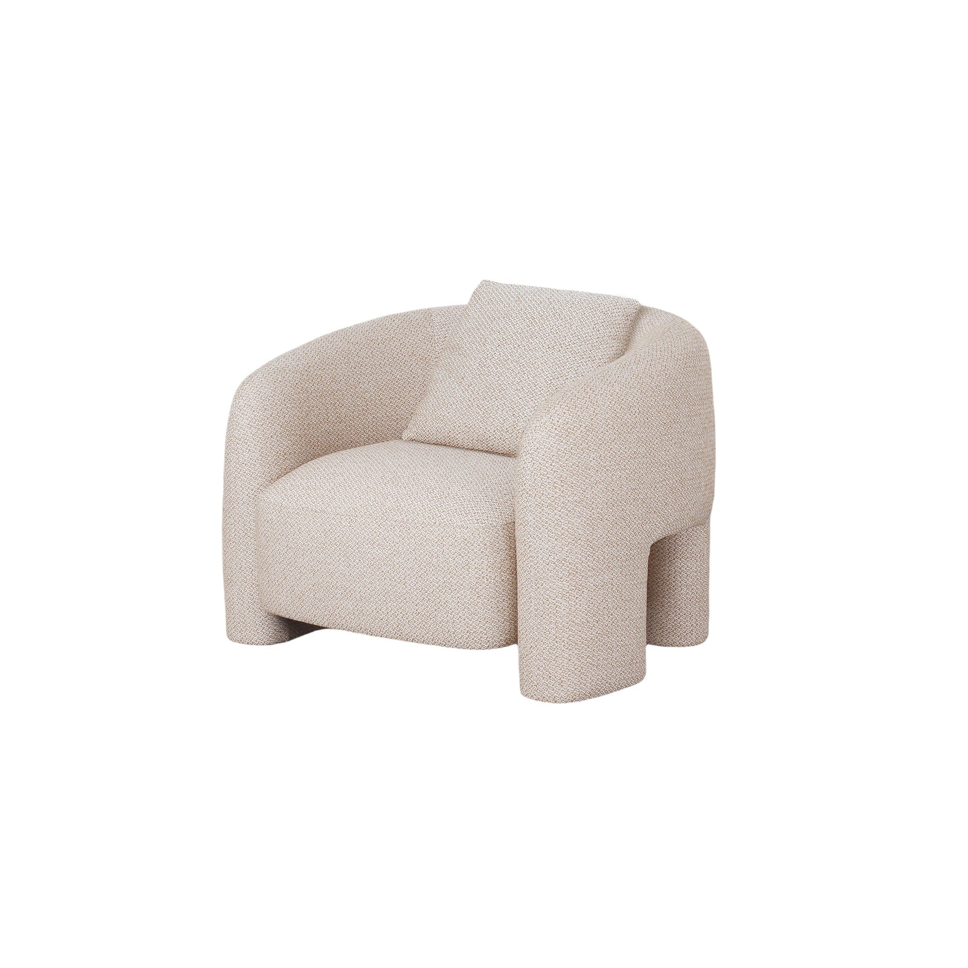 Chloe Pine Wood Tweed Accent Chair - Beige - Couch Potato