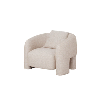 Chloe Pine Wood Tweed Accent Chair - Beige - Couch Potato