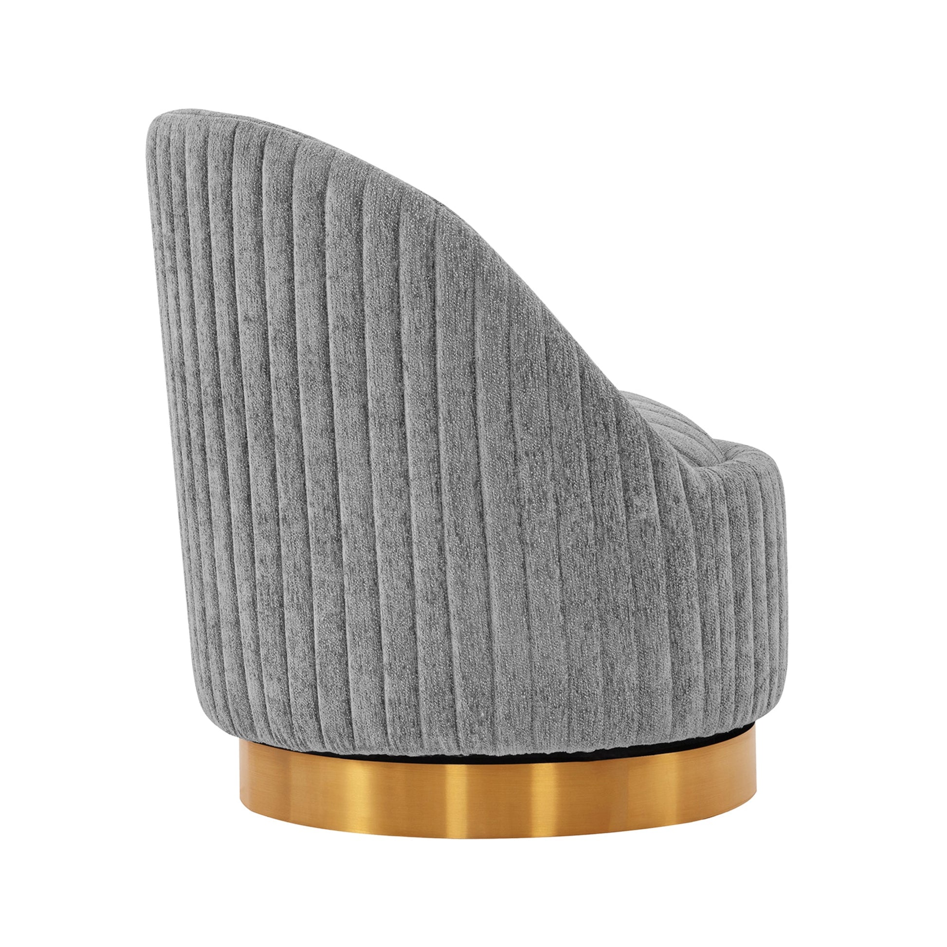 Pumpkin Swivel Chenille Accent Chair - Grey/Gold - Couch Potato