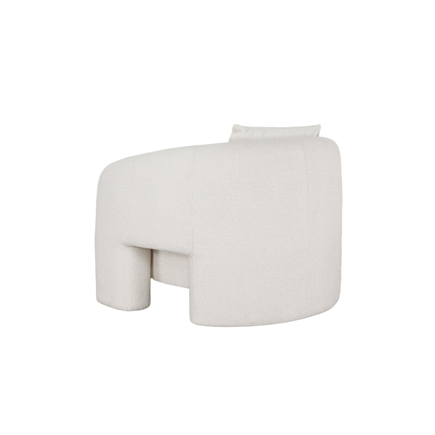 Chloe Pine Wood Tweed Accent Chair - Cream - Couch Potato