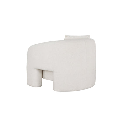 Chloe Pine Wood Tweed Accent Chair - Cream - Couch Potato