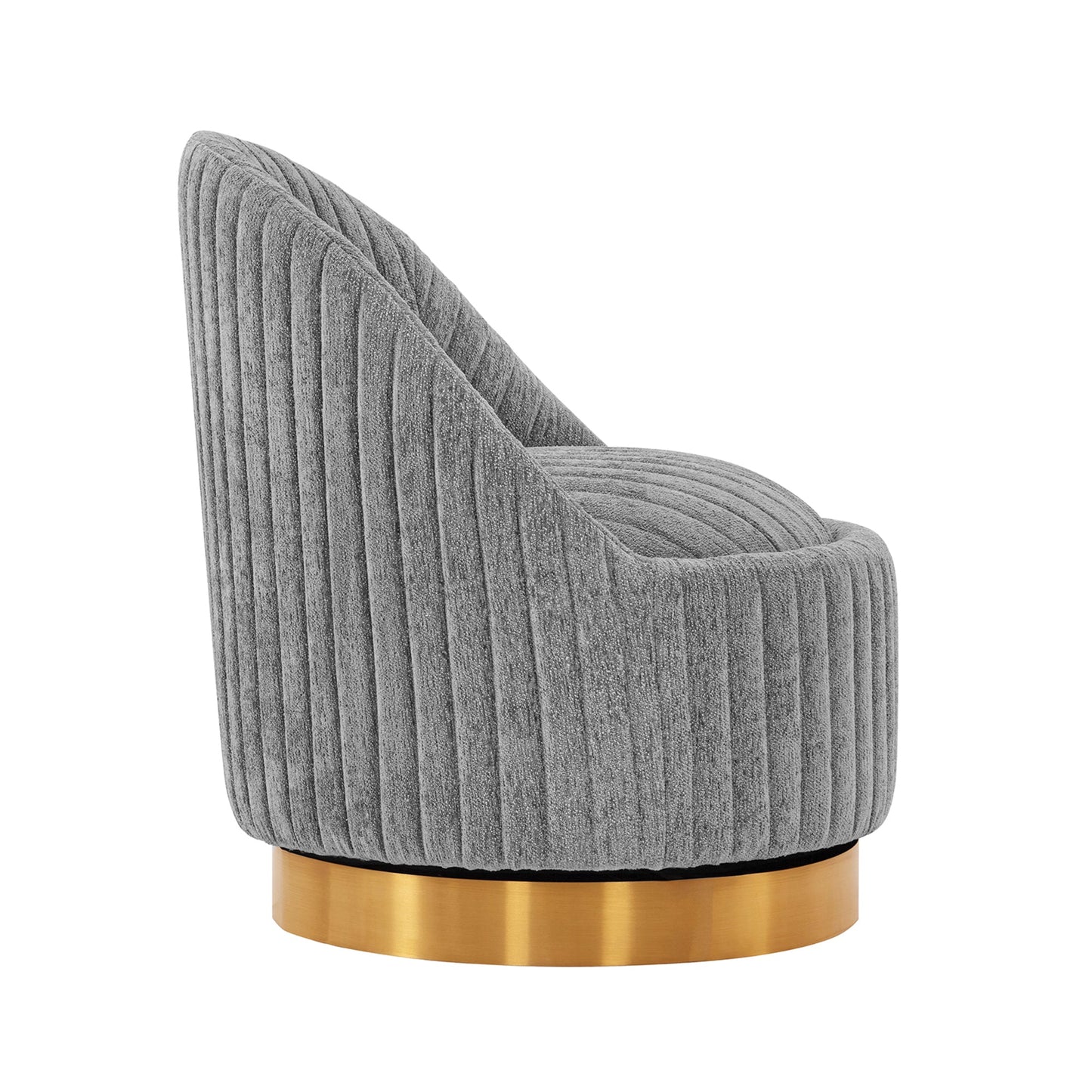 Pumpkin Swivel Chenille Accent Chair - Grey/Gold - Couch Potato