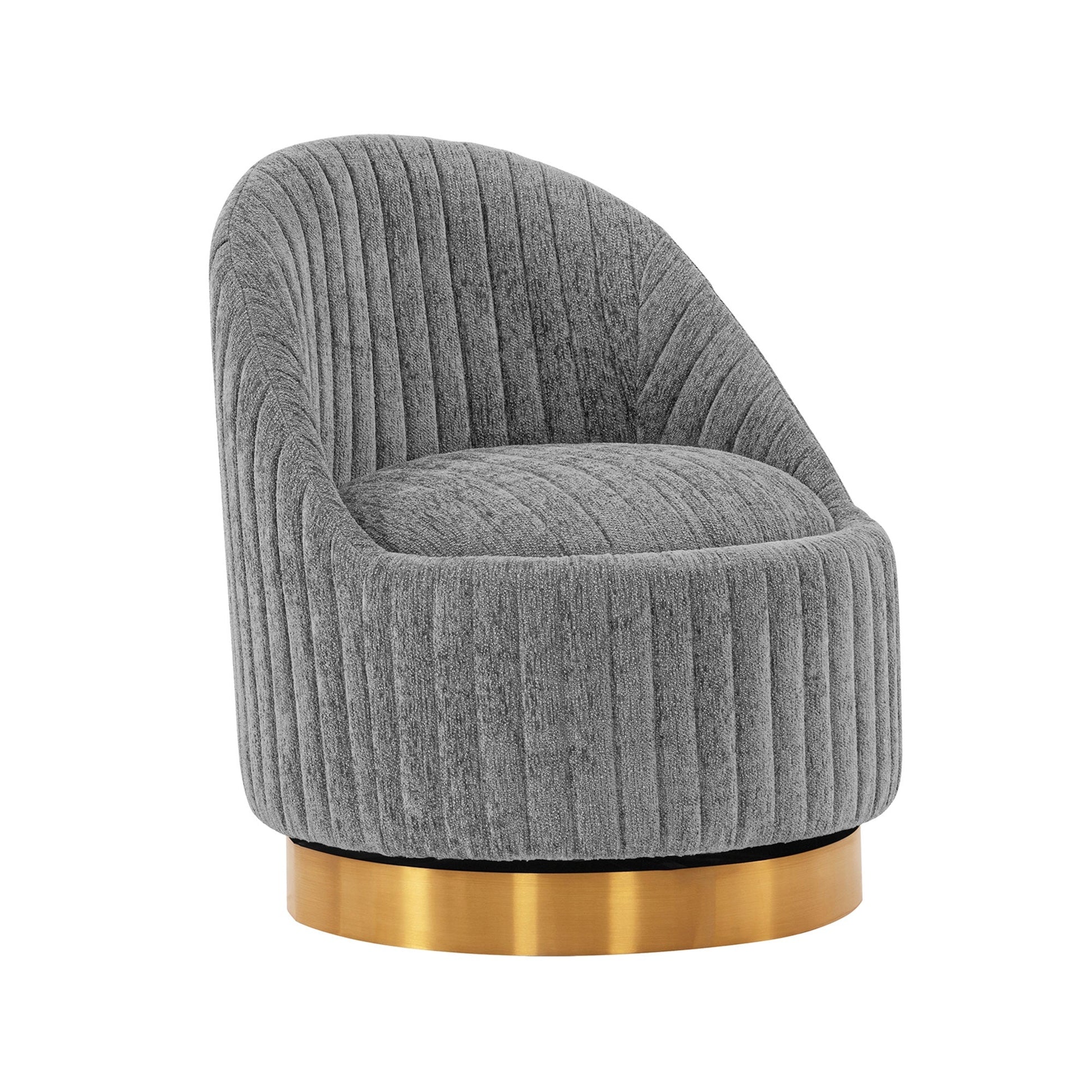 Pumpkin Swivel Chenille Accent Chair - Grey/Gold - Couch Potato