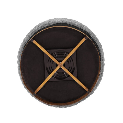 Pumpkin Swivel Chenille Accent Chair - Grey/Gold - Couch Potato