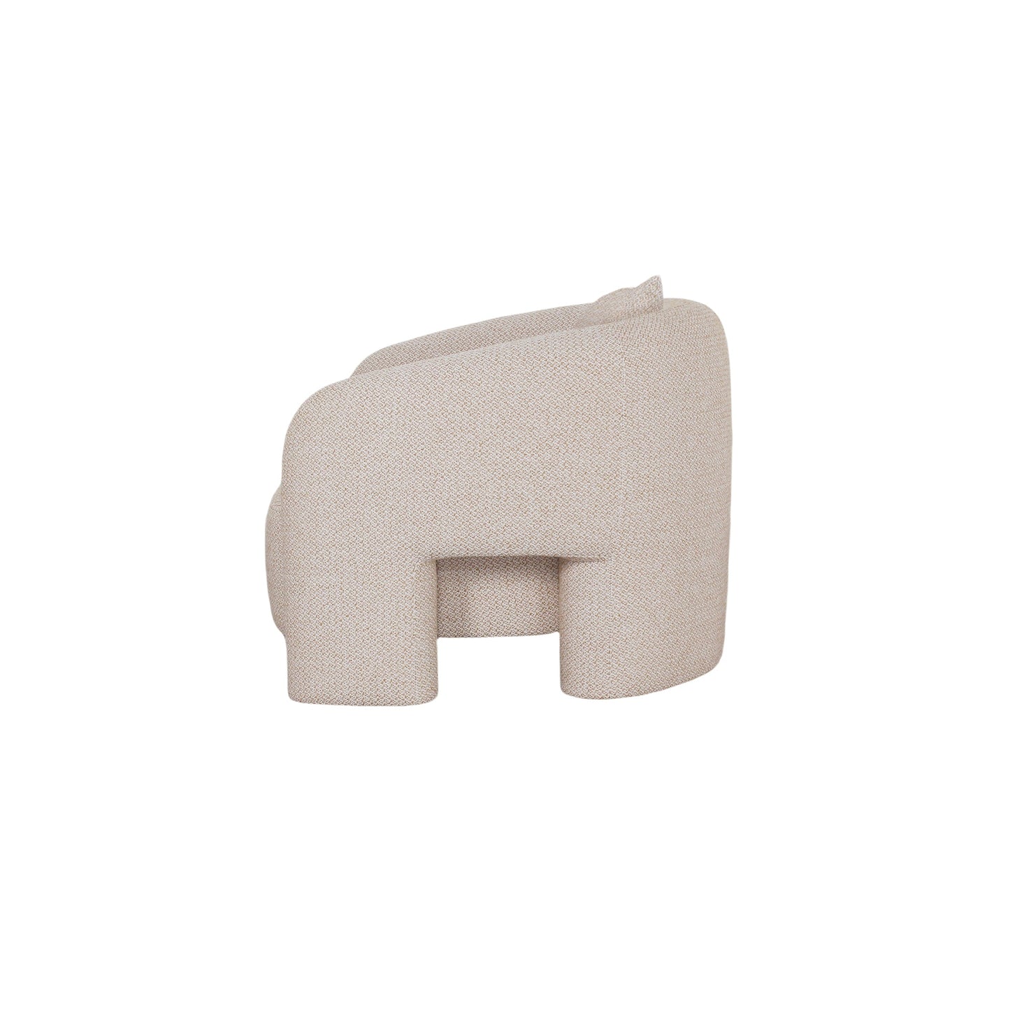 Chloe Pine Wood Tweed Accent Chair - Beige - Couch Potato