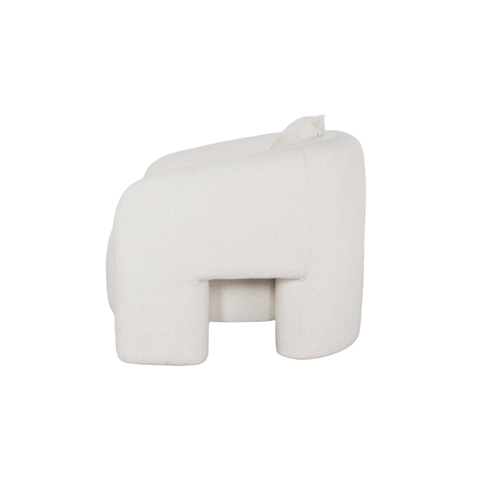 Chloe Pine Wood Tweed Accent Chair - Cream - Couch Potato