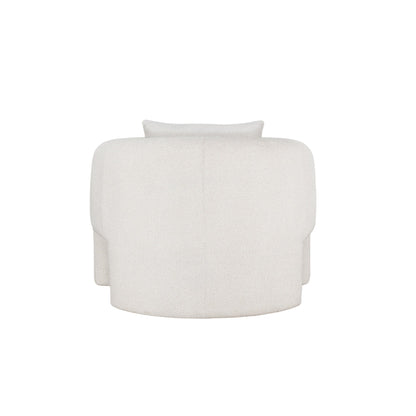 Chloe Pine Wood Tweed Accent Chair - Cream - Couch Potato