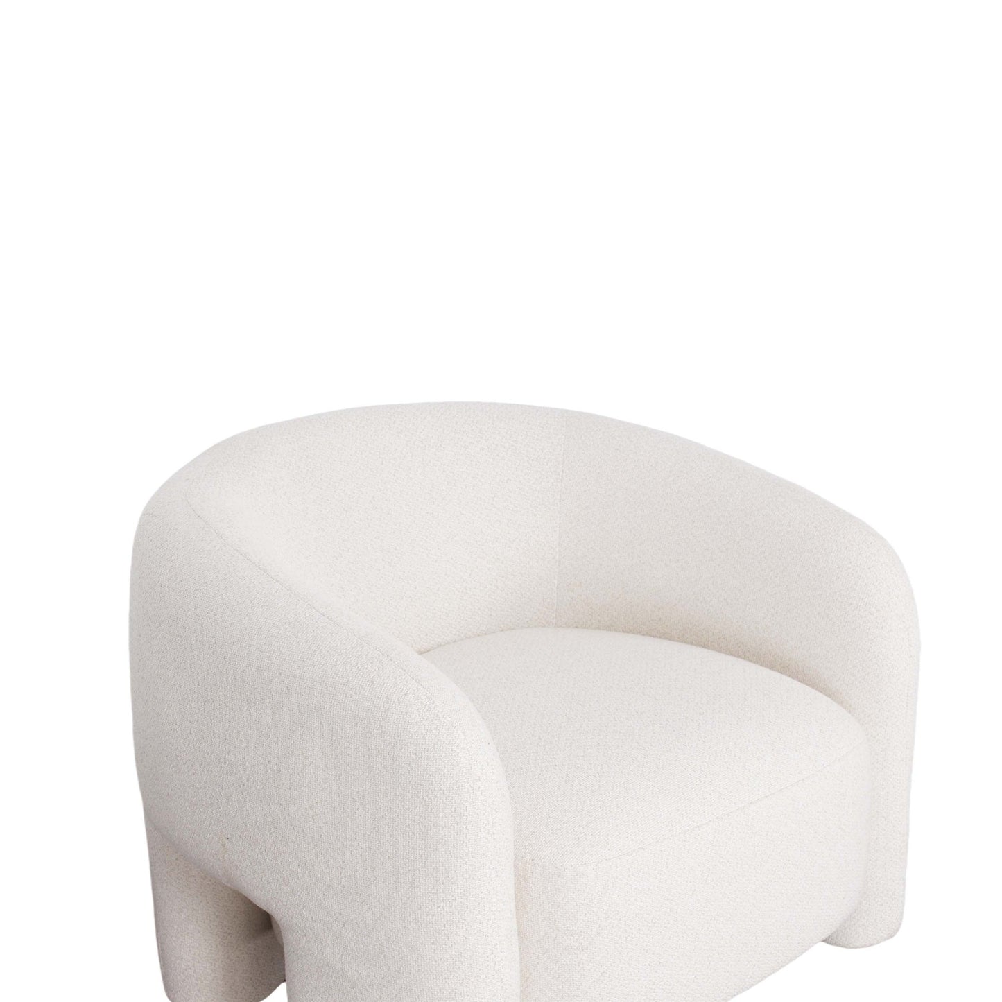 Chloe Pine Wood Tweed Accent Chair - Cream - Couch Potato