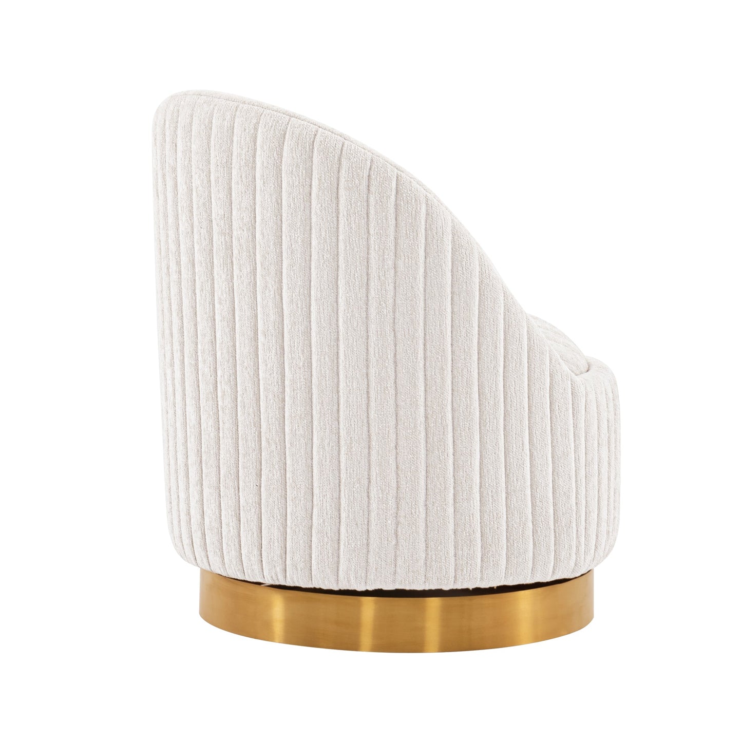 Pumpkin Swivel Chenille Accent Chair - Cream/Gold - Couch Potato