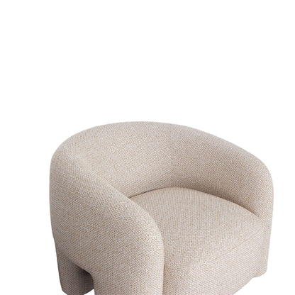 Chloe Pine Wood Tweed Accent Chair - Beige - Couch Potato