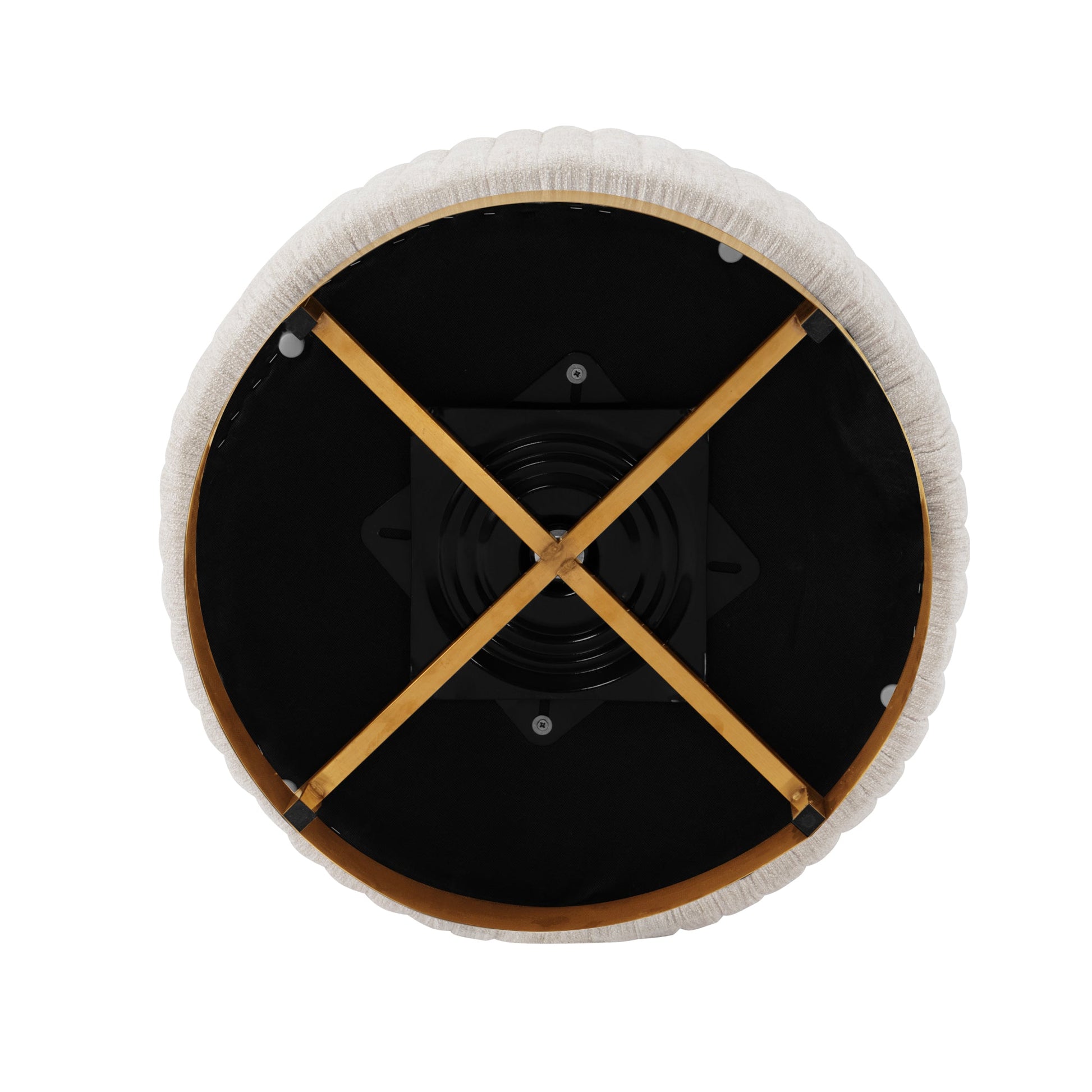 Pumpkin Swivel Chenille Accent Chair - Cream/Gold - Couch Potato