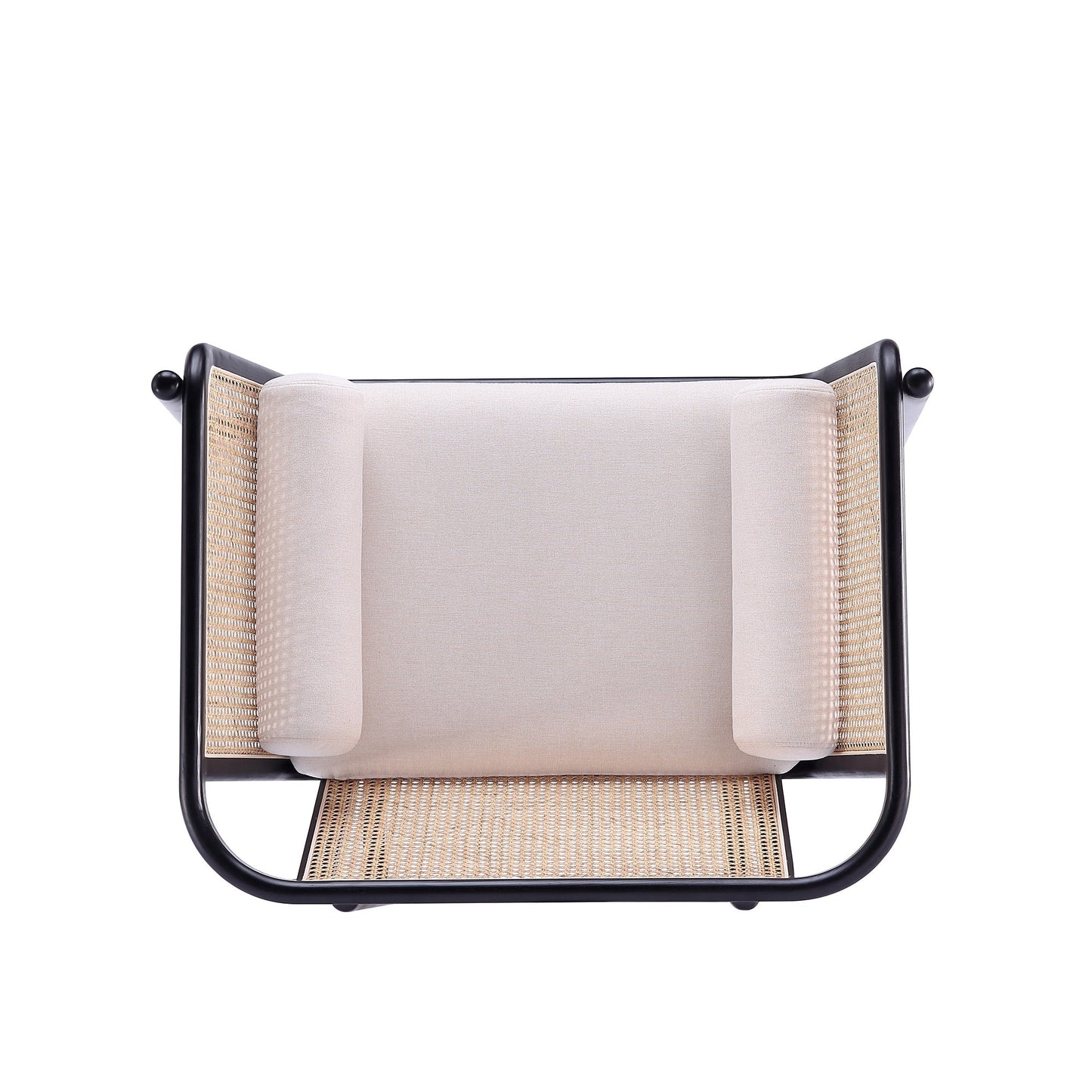 Tulum Natural Cane Accent Chair - Black/Cream - Couch Potato