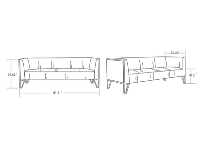 Vector 3 - Seater Sofa - Grey/Gold - Couch Potato