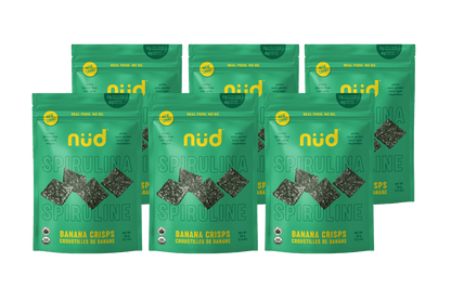 Spirulina Banana Crisps, 6 x 66g - Pack - Couch Potato