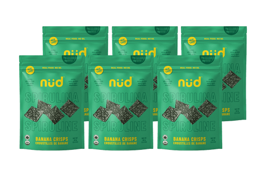 Spirulina Banana Crisps, 6 x 66g - Pack - Couch Potato