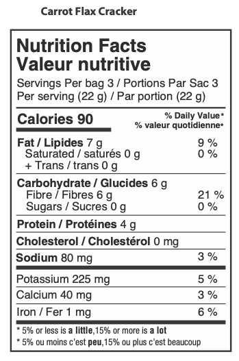 KETO Carrot Flax Crackers, 6 - Pack - Couch Potato