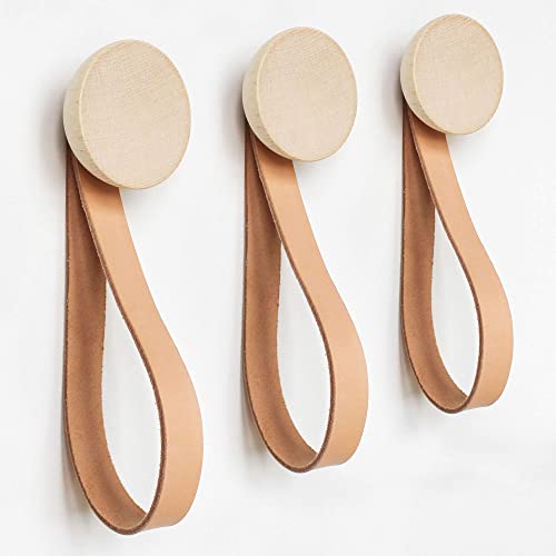 Beech Wood Hook + Leather Accessory Strap - Set of 3 - Couch Potato