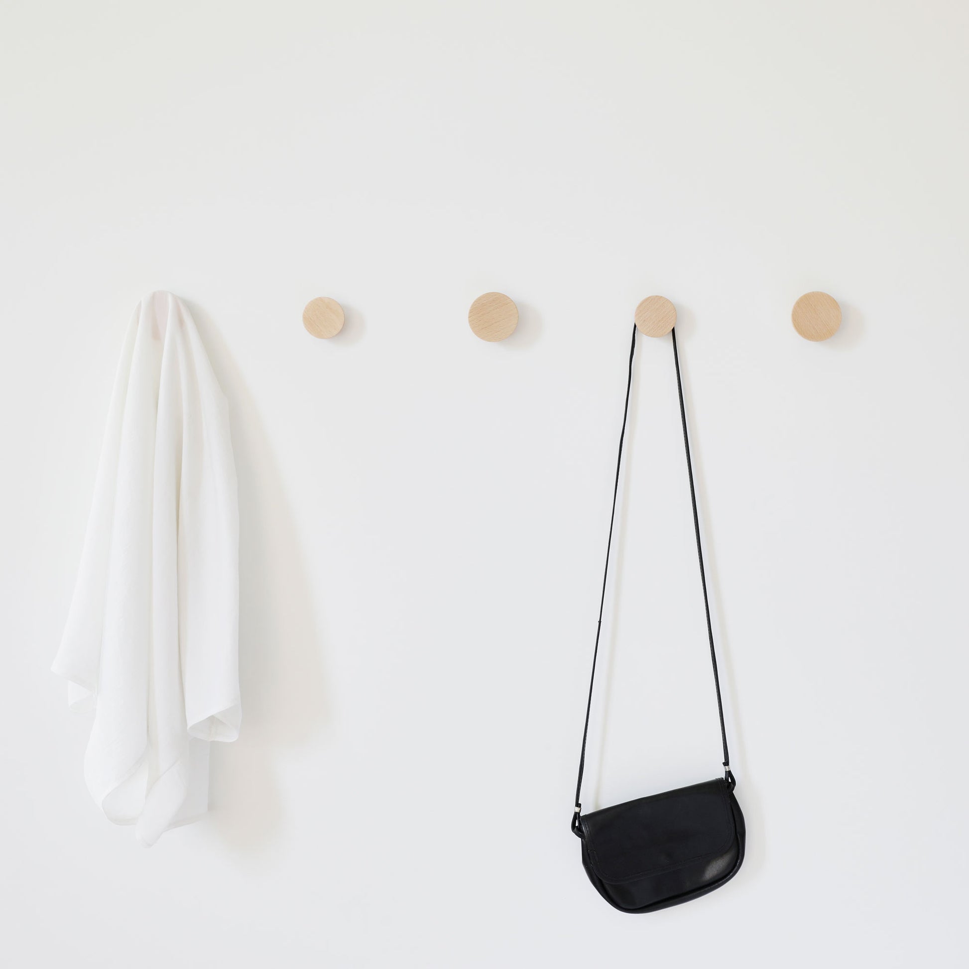 Round Beech Wood Coat Hook/Knob - Set of 2 - Couch Potato