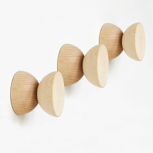 Geometric Beech Coat Hook - Set of 3 - Couch Potato