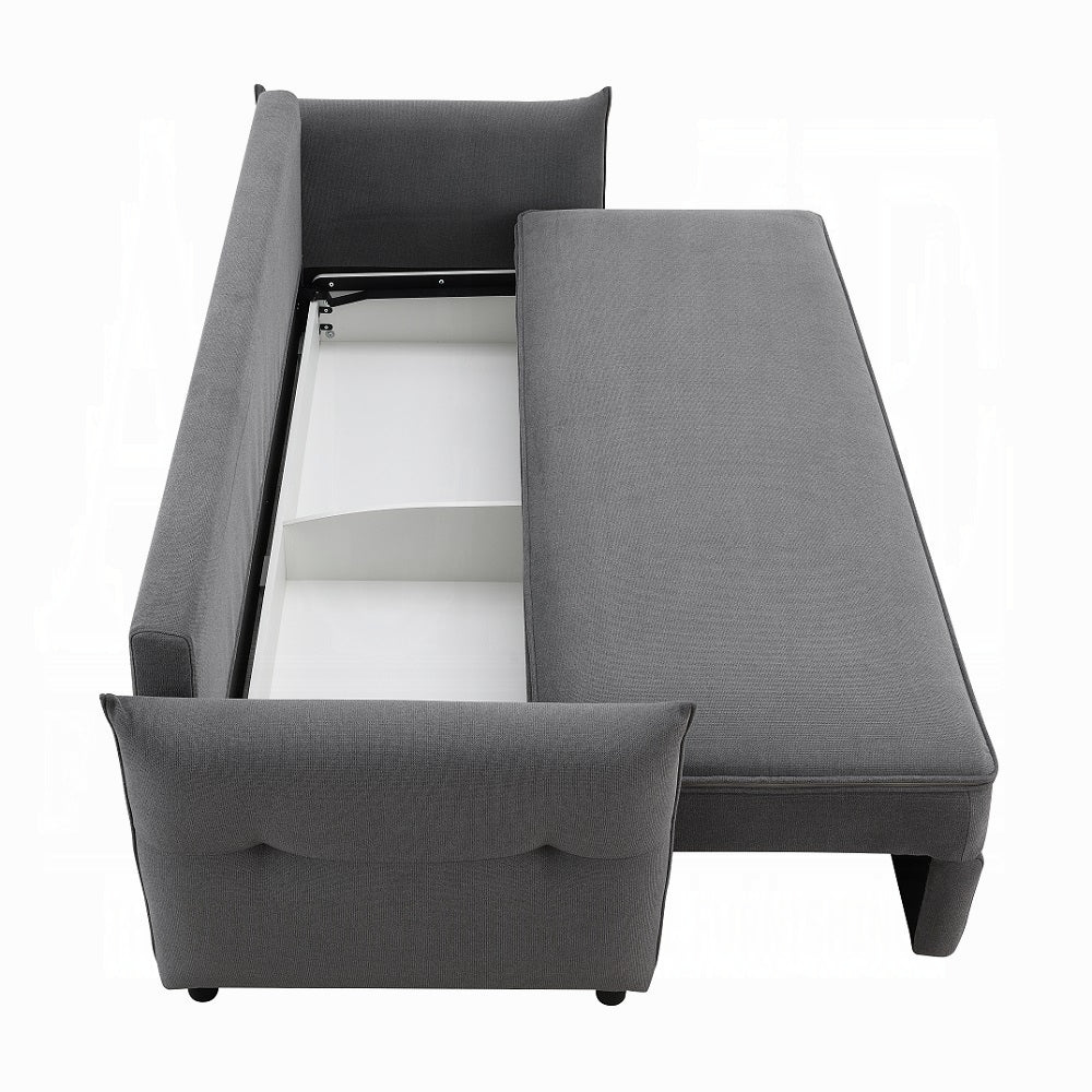 Cais Condo Size Sleeper Sofa w/Storage - Grey - Couch Potato