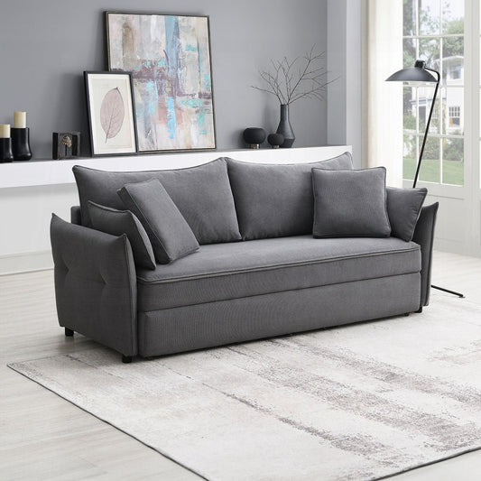 Cais Condo Size Sleeper Sofa w/Storage - Grey - Couch Potato