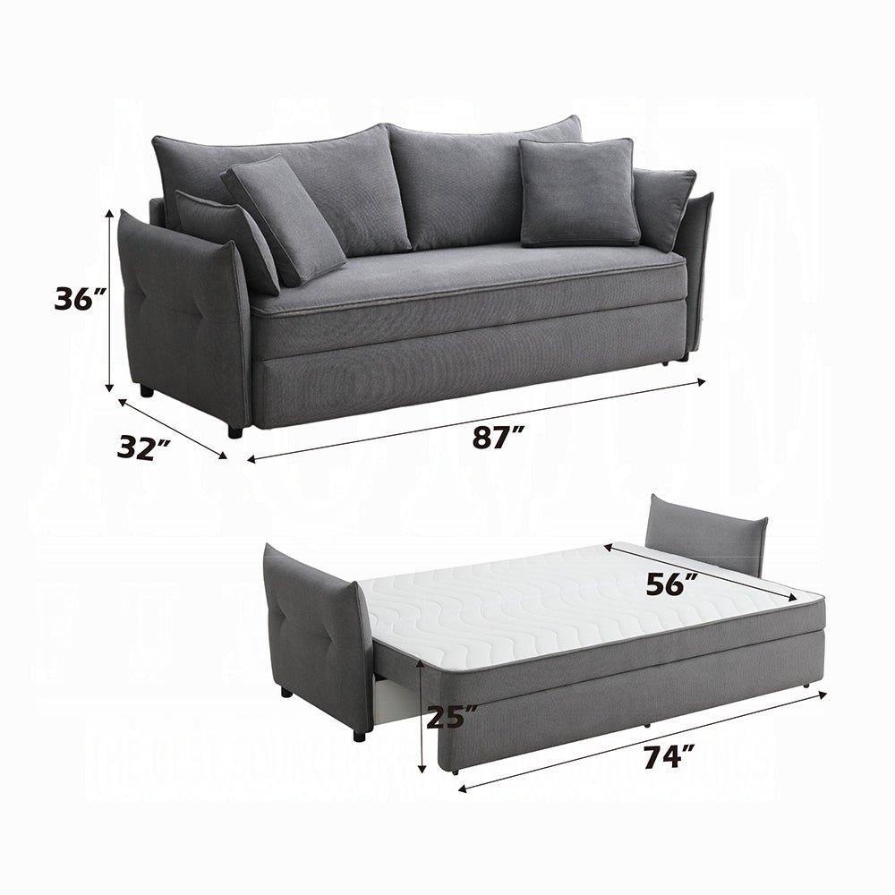 Cais Condo Size Sleeper Sofa w/Storage - Grey - Couch Potato