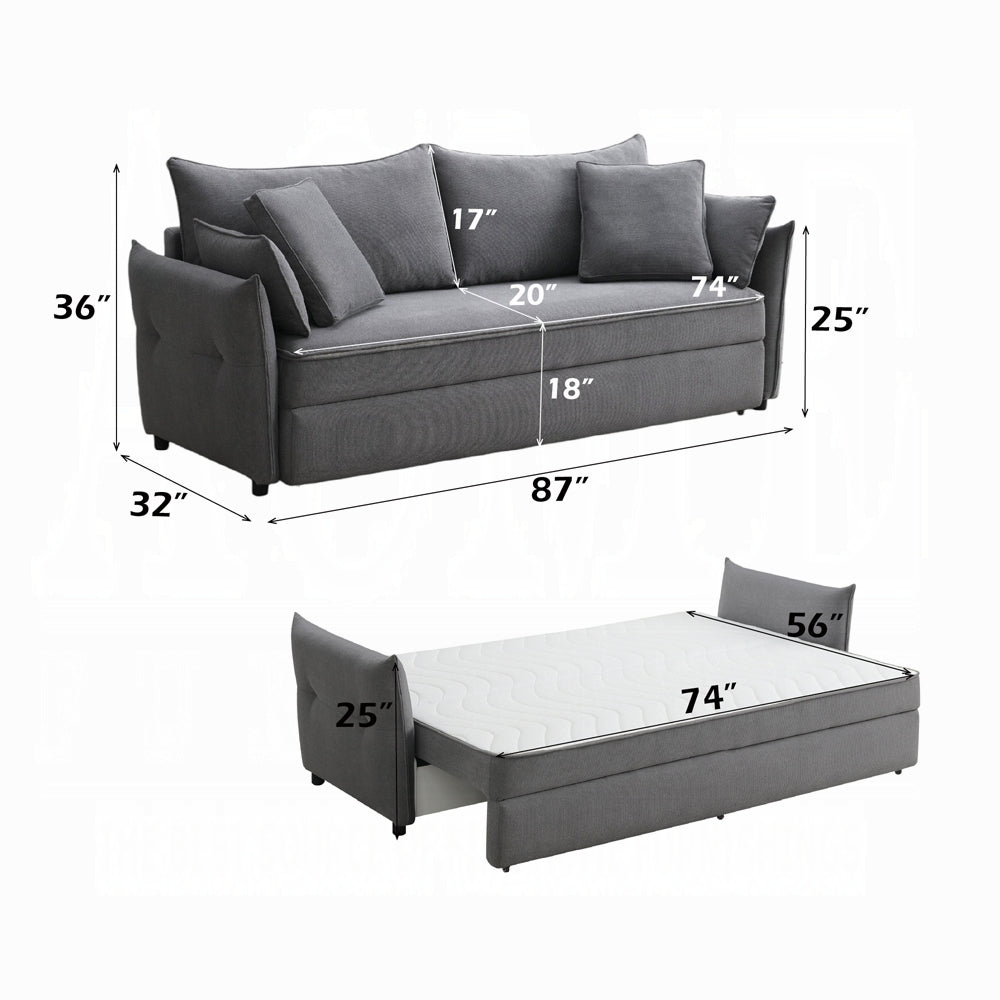Cais Condo Size Sleeper Sofa w/Storage - Grey - Couch Potato