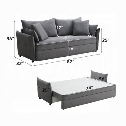 Cais Condo Size Sleeper Sofa w/Storage - Grey - Couch Potato