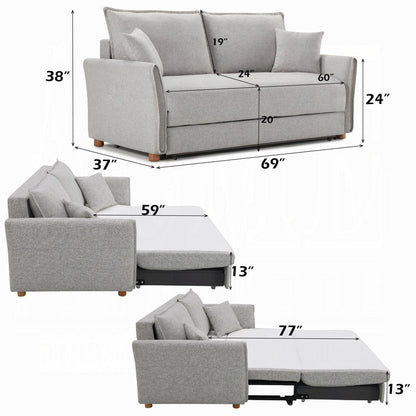 Oran Condo Size Sleeper Sofa w/Storage - Grey - Couch Potato