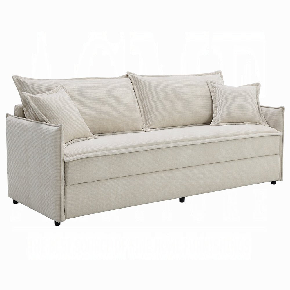 Faro Condo Size Sleeper Sofa w/Storage - Beige - Couch Potato