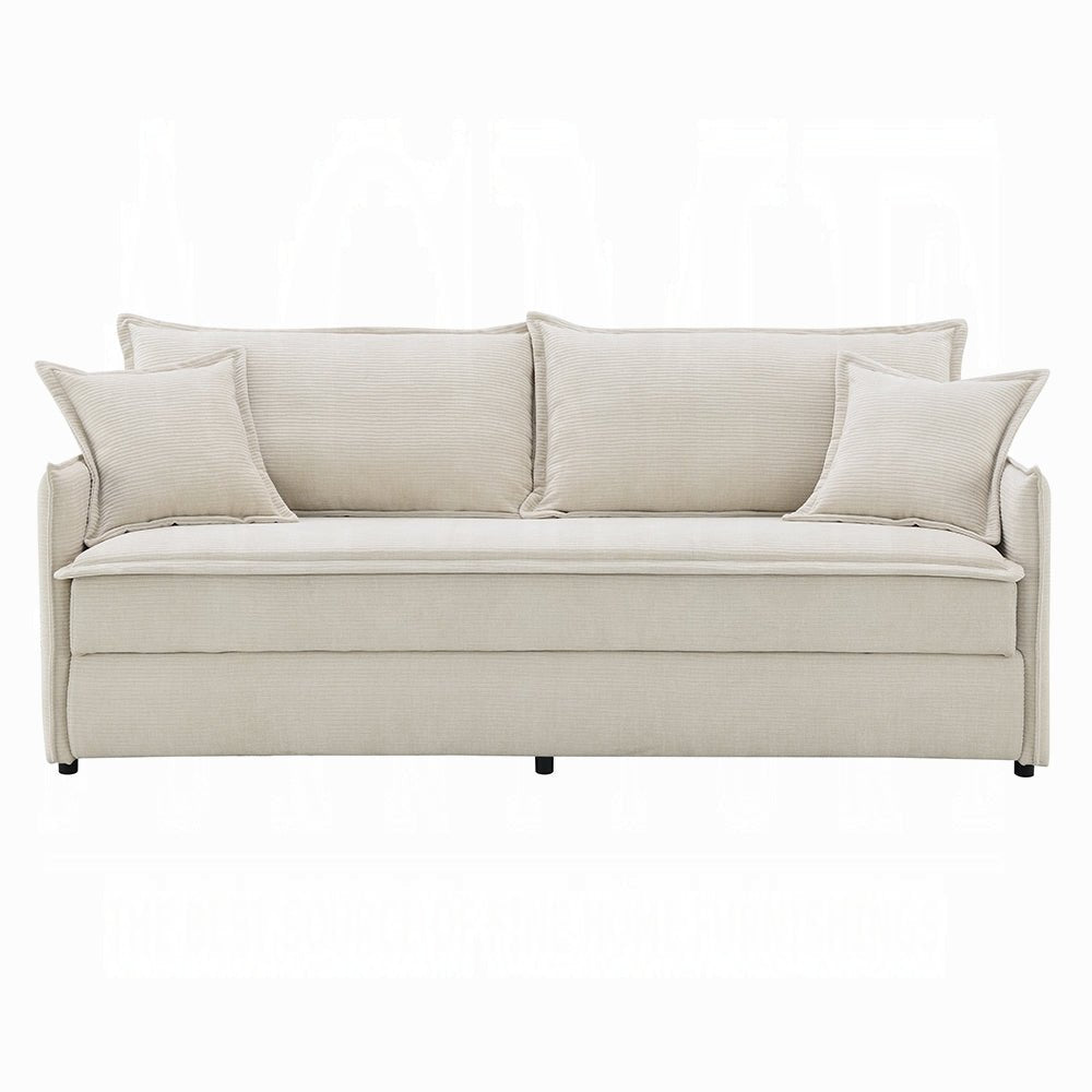 Faro Condo Size Sleeper Sofa w/Storage - Beige - Couch Potato