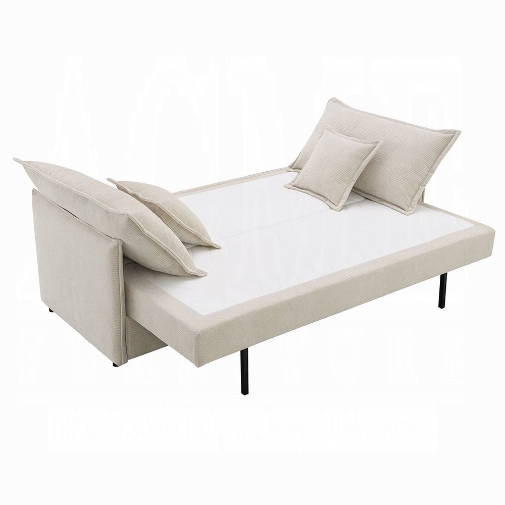 Faro Condo Size Sleeper Sofa w/Storage - Beige - Couch Potato