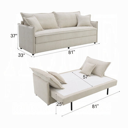 Faro Condo Size Sleeper Sofa w/Storage - Beige - Couch Potato