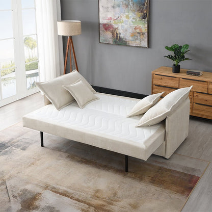 Faro Condo Size Sleeper Sofa w/Storage - Beige - Couch Potato