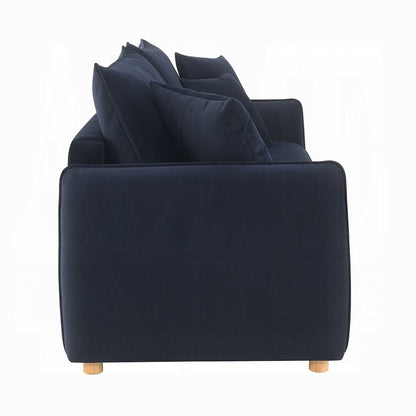 Bica Velvet Condo Size Sleeper Sofa w/Storage - Navy Blue - Couch Potato