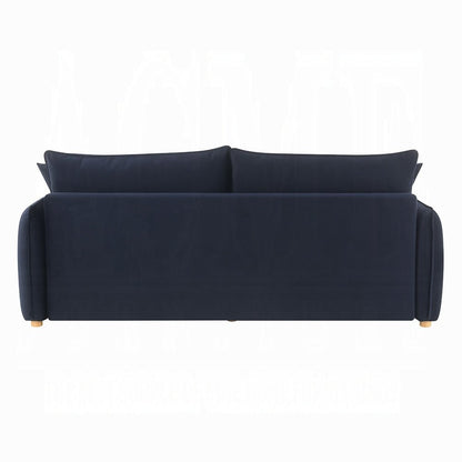 Bica Velvet Condo Size Sleeper Sofa w/Storage - Navy Blue - Couch Potato