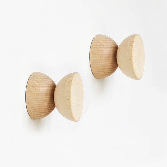 Geometric Beech Coat Hook - Set of 2 - Couch Potato