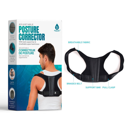 Adjustable Posture Corrector With Back Support Bar & Breathable Upper Back Brace - Couch Potato