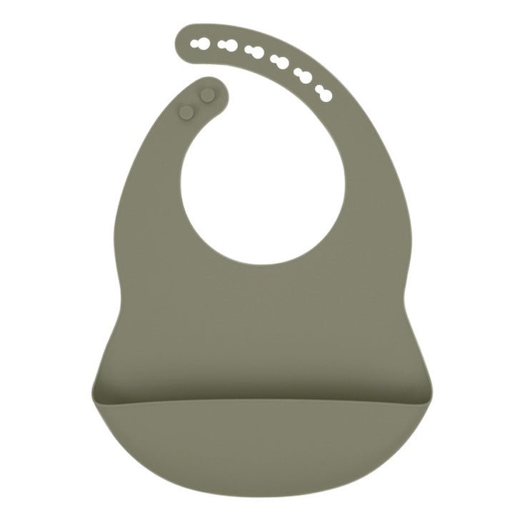 Baby Solid Color Food Grade Silicone Bibs - Couch Potato