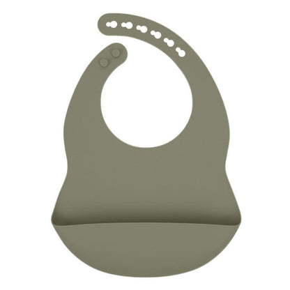 Baby Solid Color Food Grade Silicone Bibs - Couch Potato