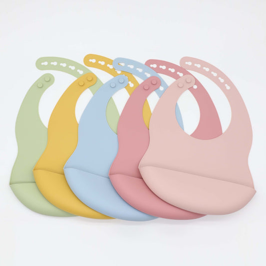 Baby Solid Color Food Grade Silicone Bibs - Couch Potato
