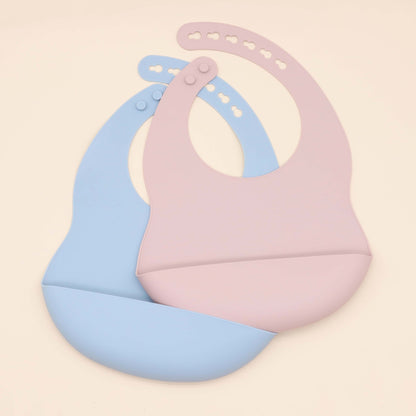 Baby Solid Color Food Grade Silicone Bibs - Couch Potato
