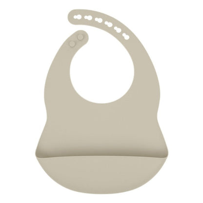 Baby Solid Color Food Grade Silicone Bibs - Couch Potato