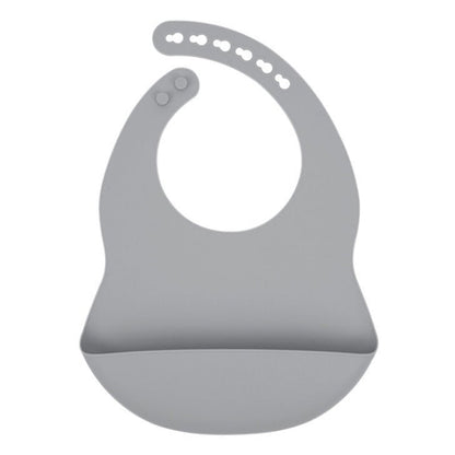 Baby Solid Color Food Grade Silicone Bibs - Couch Potato