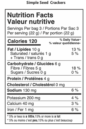 Keto Simple Seed Flax Crackers - 6 x 66g Pack - Couch Potato